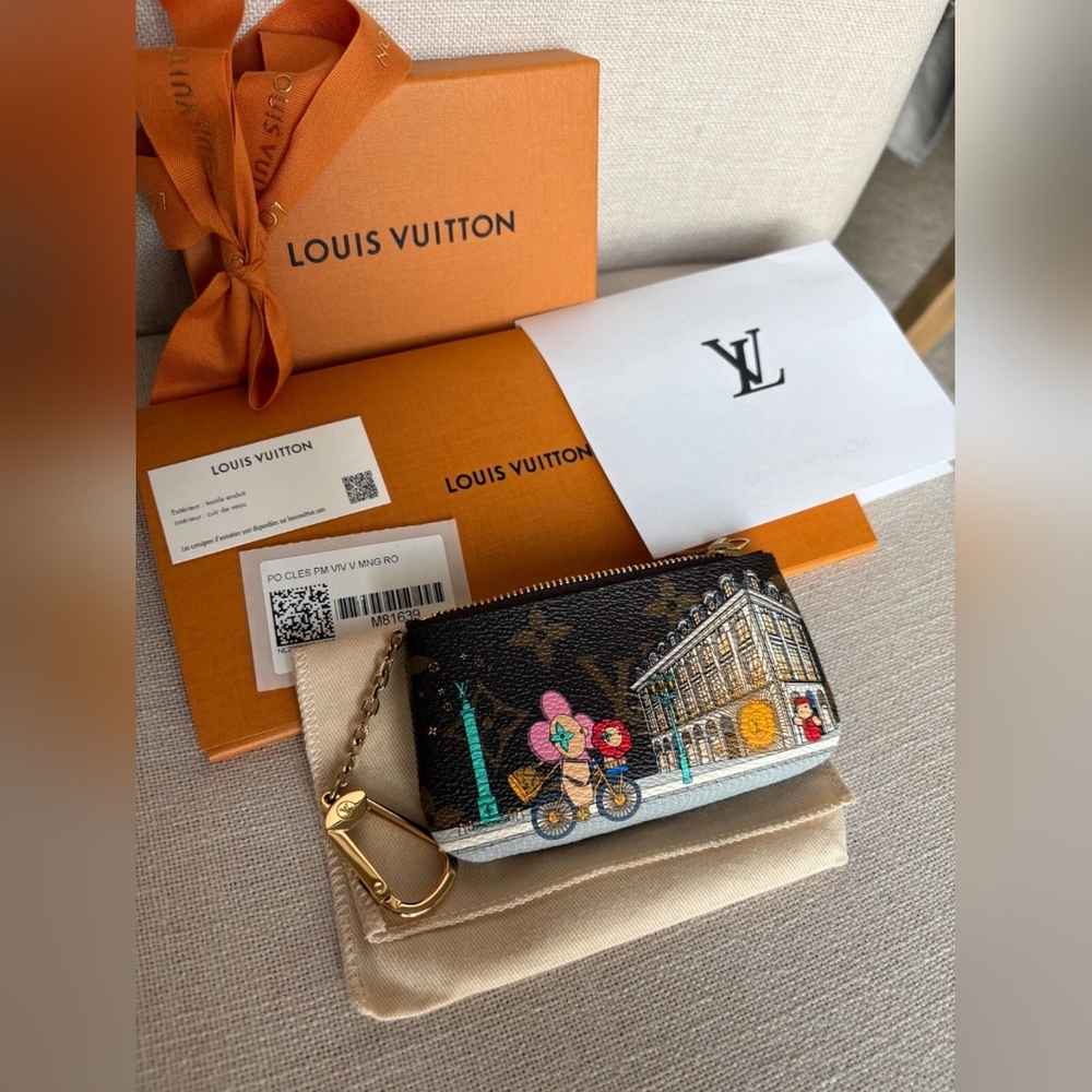 Louis Vuitton Christmas animated key Pouch
